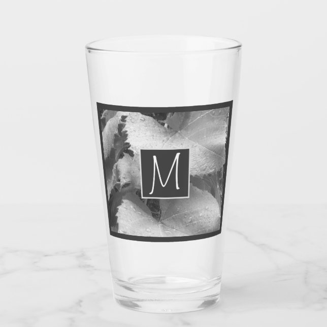 Copo De Pint Foto em preto e branco de fita deixa Cinza inicial (Frente)