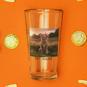 Copo De Pint Foto Personalizada Com Nome do Seu Cachorro na Ima
