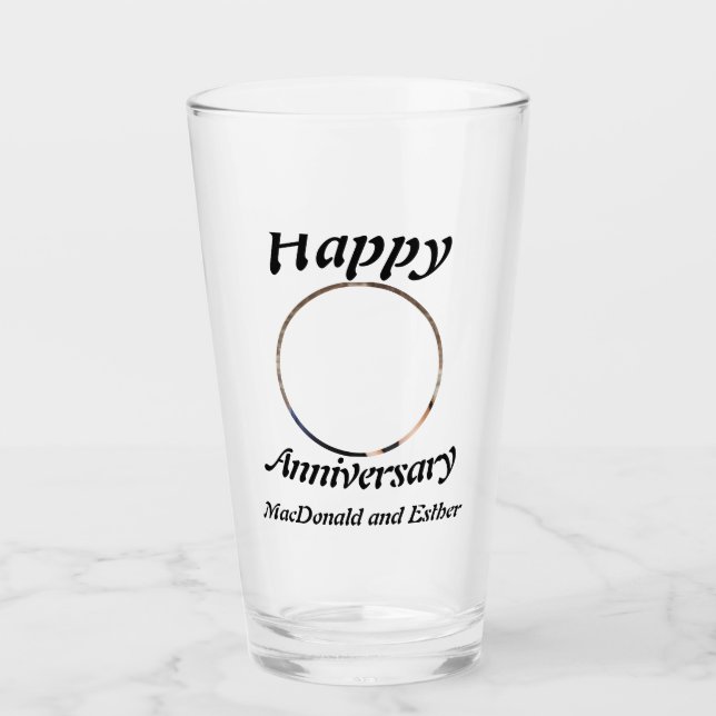 Copo De Pint Foto personalizada de feliz aniversário (Frente)