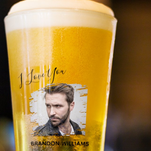 Copo De Pint Foto Personalizada Eu Te Amo (Criador carregado)