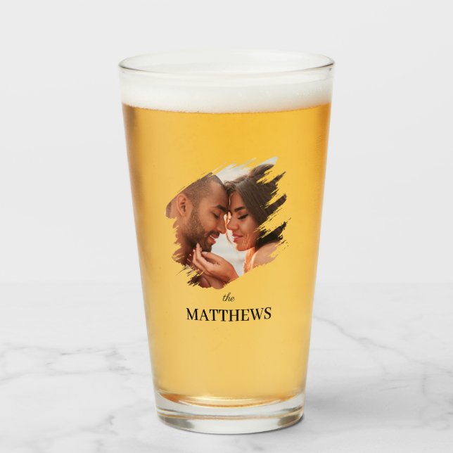 Copo De Pint Foto Simples de Casal Recém-Casado Moderna (Frente (Preenchido))
