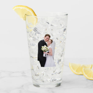 Copo De Pint Fotos Personalizadas de Casamento em Vidro 2 Lados