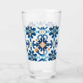 Copo De Pint Frasco de água de vidro xadrez com verificação azu