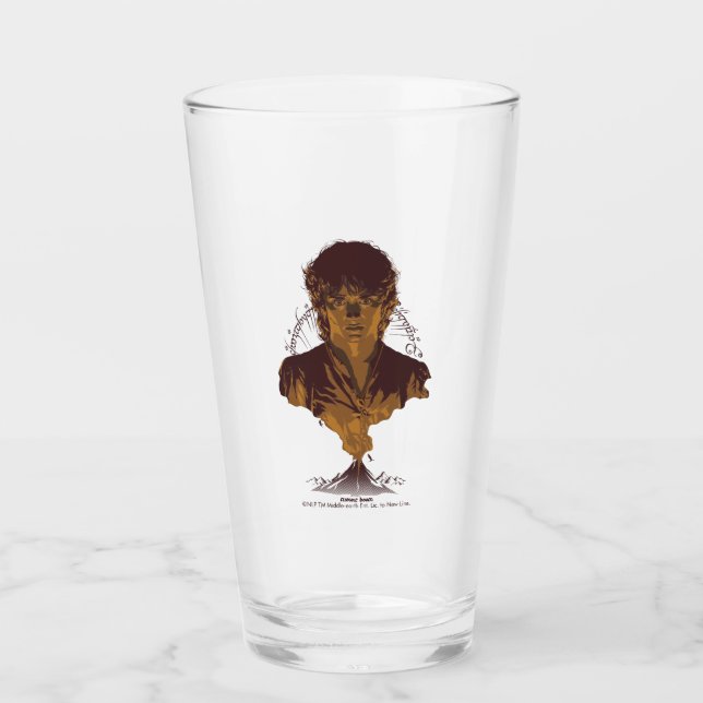 Copo De Pint FRODO™ MOUNT DOOM™ Inscrição Tengwar Gráfica (Frente)