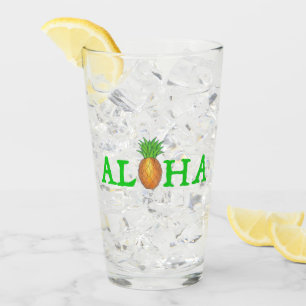 Copo De Pint FRUTA de ananás tropical da ilha do Havaí ALOHA