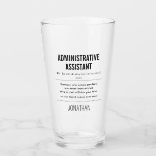 Copo De Pint Funny do Assistente Administrativo Personalizado