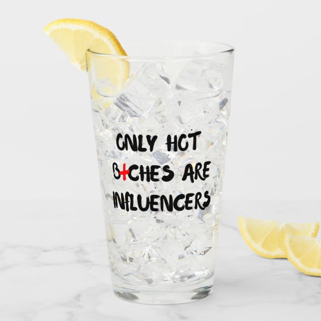 Copo De Pint Funny Influencer Quote Glass For Home Decor (Gelo frontal)