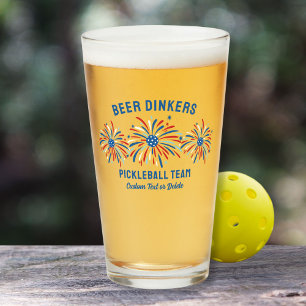 Copo De Pint Funny Pickleball Beer Drinkers Patriótico 4 de jul