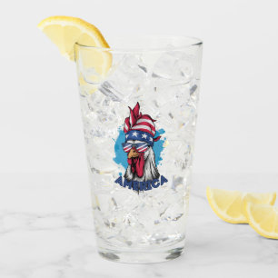 Copo De Pint Galinha Patriótica nos EUA Bandana e Shades