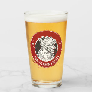 Copo De Pint Galo Personalizado de Países de Frango de Nome Per