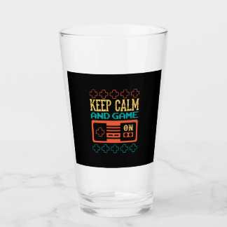 Copo De Pint Gamer Gift Mantém Calma E Joga Jogo