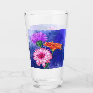 Copo De Pint Garganta Gerberas de Três Cores - Desenho de Arte