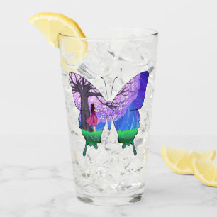 Copo De Pint Garota à noite em forma de borboleta