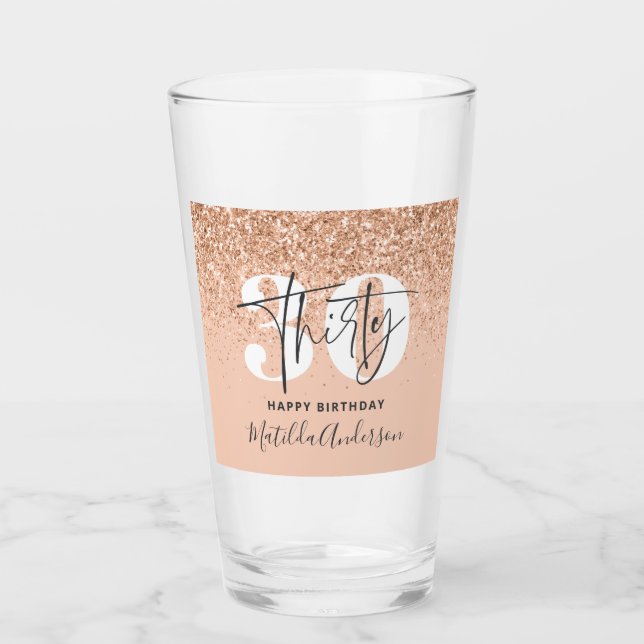 Copo De Pint Garota brilhante aniversário de 30 anos  (Frente)