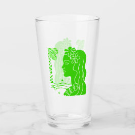 Copo De Pint Garota Havaiana Verde Retro
