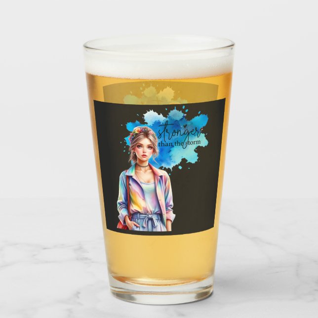 Copo De Pint Garota Inspiradora Gráfica (Frente (Preenchido))