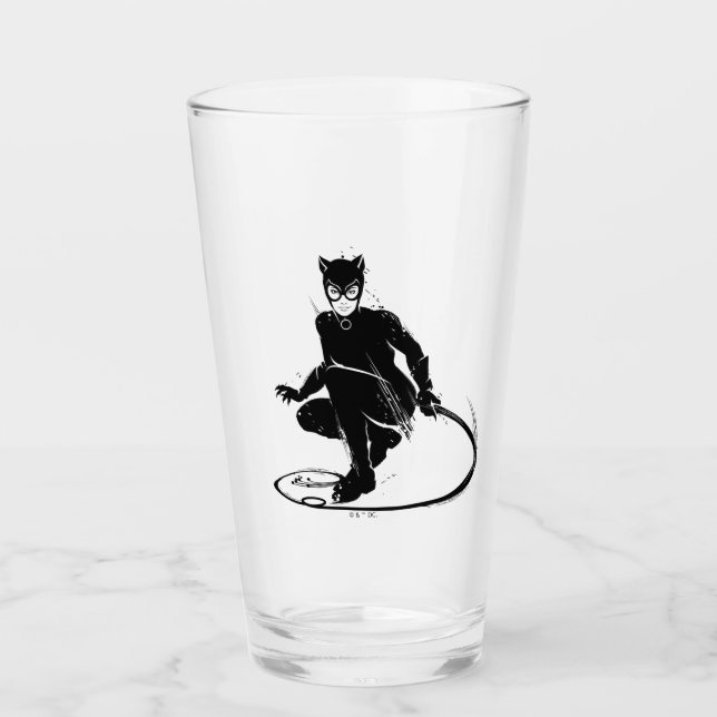 Copo De Pint Gata Borralheira Pose de Pincel de Tinta (Frente)
