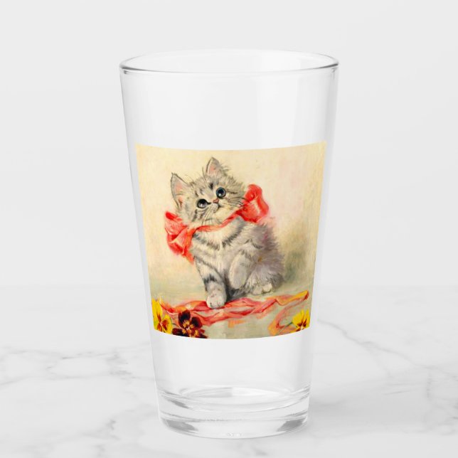 Copo De Pint Gatinho com Fita Vermelha (Frente)