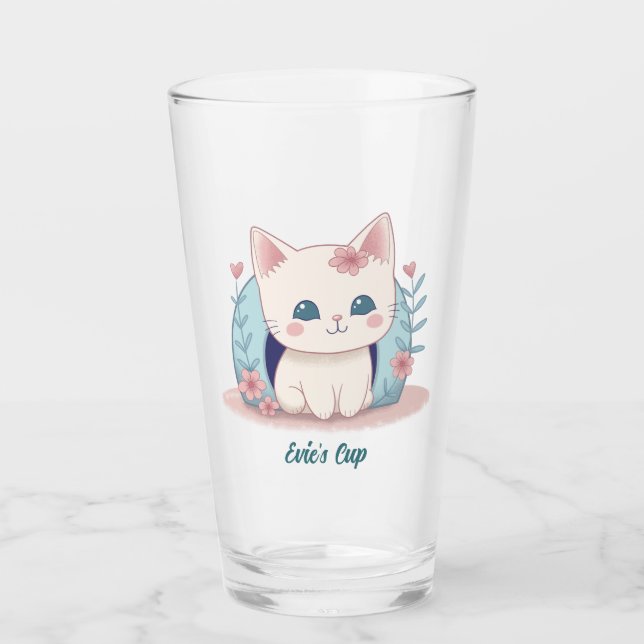 Copo De Pint Gatinho Fofo Kawaii Chibi  (Frente)