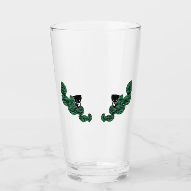 Copo De Pint Gatinhos com Folhas (Frente)