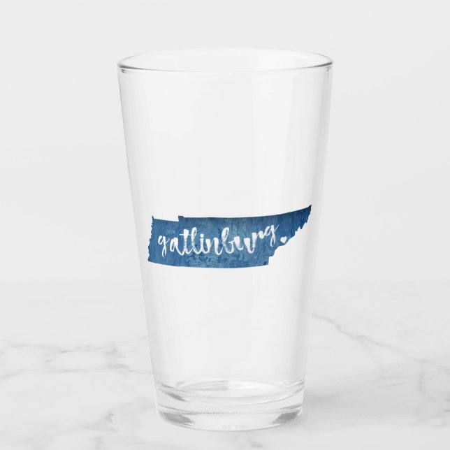 Copo De Pint Gatlinburg Tennessee Textura de Madeira (Frente)