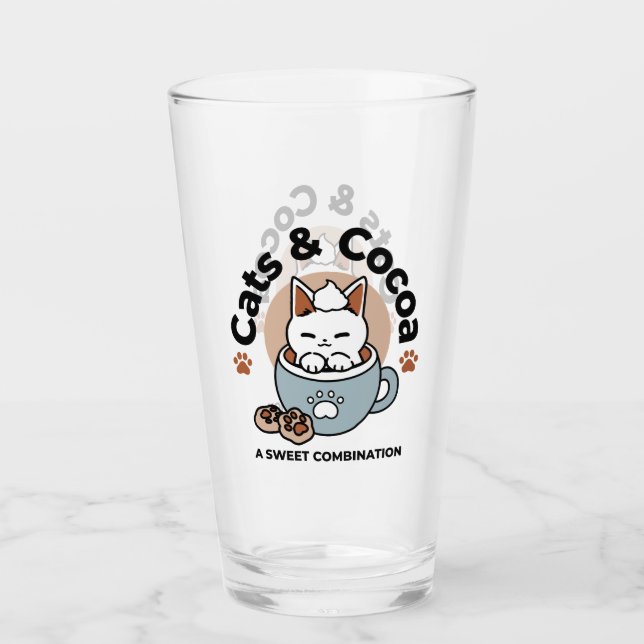 Copo De Pint Gato Adorável no Design de Férias de Mug - Gato e  (Frente)