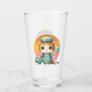 Copo De Pint Gato de Enfermeiro Bonito adiciona monograma