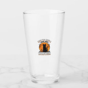 Copo De Pint Gato de Halloween Design de Gravura Vintage Meow-S