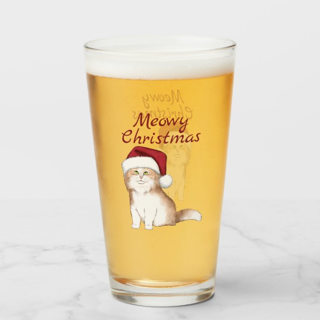 Copo De Pint Gato de Natal (Frente (Preenchido))