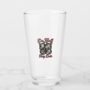 Copo De Pint Gato engraçado vintage gravura Da Fluff They Doin 
