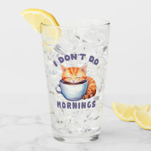 Copo De Pint Gato Laranja Bonito - Eu não faço manhãs