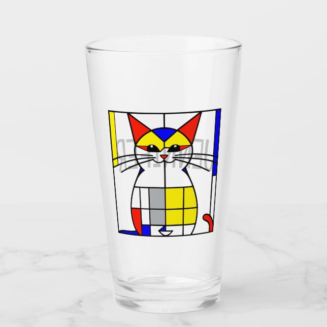 Copo De Pint Gato mondriano (Frente)