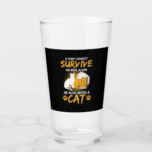 Copo De Pint Gato Passa Um Homem Com Cerveja E Gato
