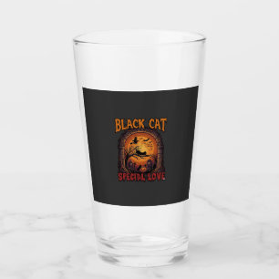 Copo De Pint Gato Preto Amor Especial Halloween Lua Bruxa Abóbo