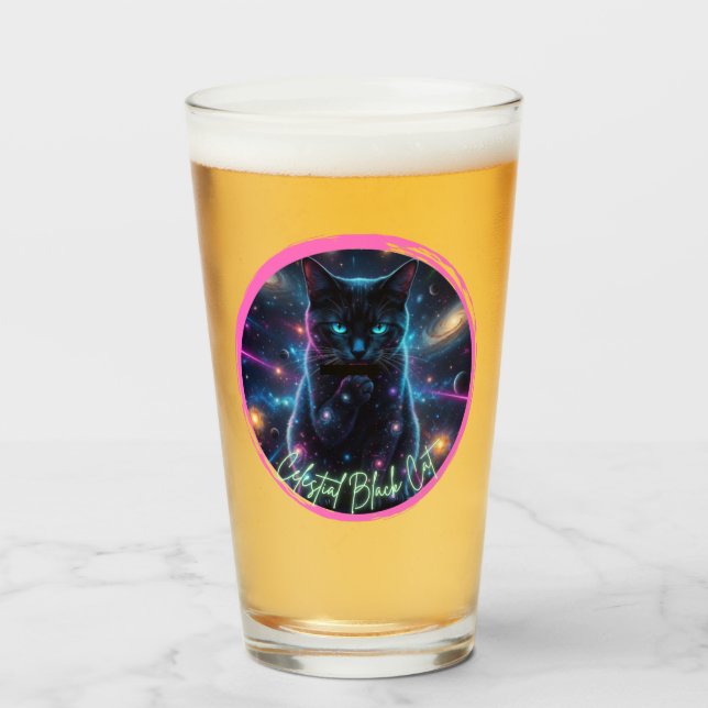Copo De Pint Gato Preto Celestial (Frente (Preenchido))