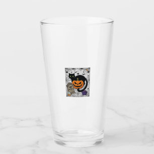 Copo De Pint Gato Preto de Halloween Abóbora Lápide Caldeirão