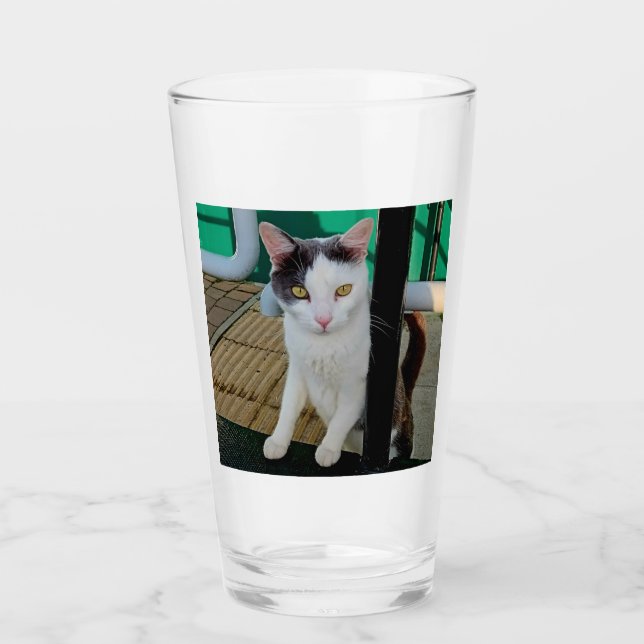 Copo De Pint Gato preto e branco (Frente)