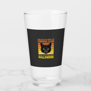 Copo De Pint Gato Preto Gráfico de Abóbora Vintage de Halloween