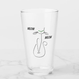 Copo De Pint Gato Preto-Viciado Em Vaca-Vaca Curva Texto Person