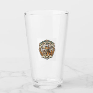 Copo De Pint Gato Relógio Gato Steampunk Antigo Arte Vetorial C