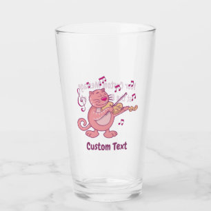 Copo De Pint Gato Rosa com Vidro de Violino
