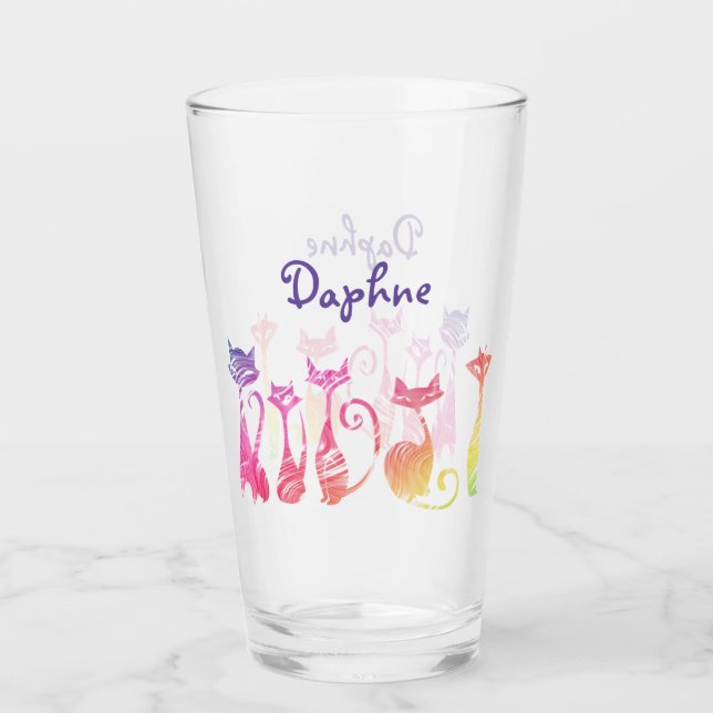 Copo De Pint Gatos de Silhueta Suave Adoráveis (Frente)