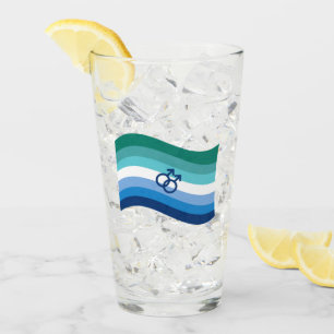 Copo De Pint Gay Male Love Pride Azure Wavy Flag