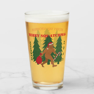 Copo De Pint Geek personalizado de Squatch do papai noel Natal