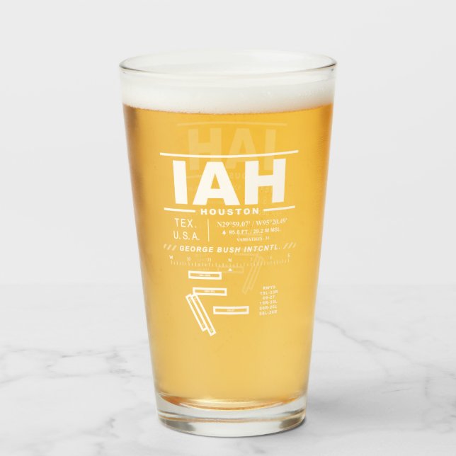 Copo De Pint George Bush Aeroporto Intercontinental IAH (Frente (Preenchido))
