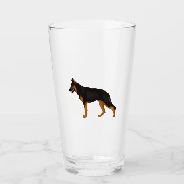 Copo De Pint German shepherd Vermelho Preto (Frente)