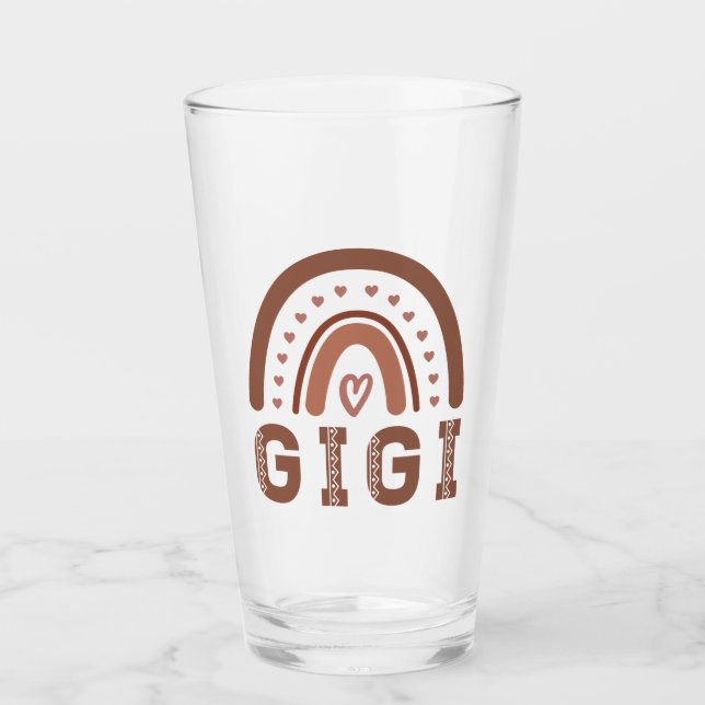 Copo De Pint Gigi Boho Rainbow Cute Avó Gift (Frente)
