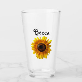 Copo De Pint Girassol Amarelo Alegre com Abelha Personalizado