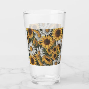 Copo De Pint Girassol branco e amarelo #4