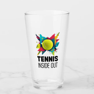 Copo De Pint Glass Cup Abstract - Tennis Inside Out